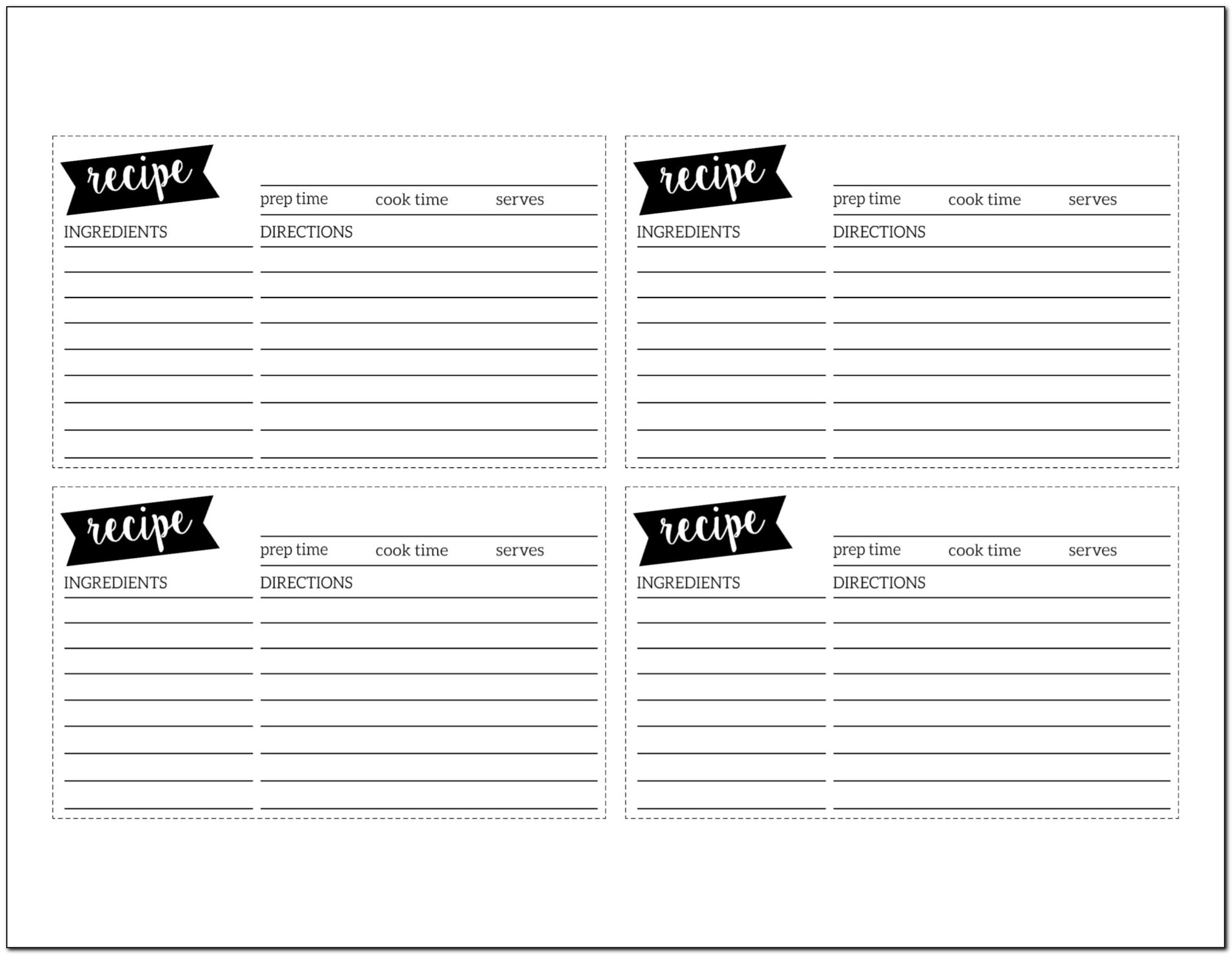 3x5 Card Template For Word