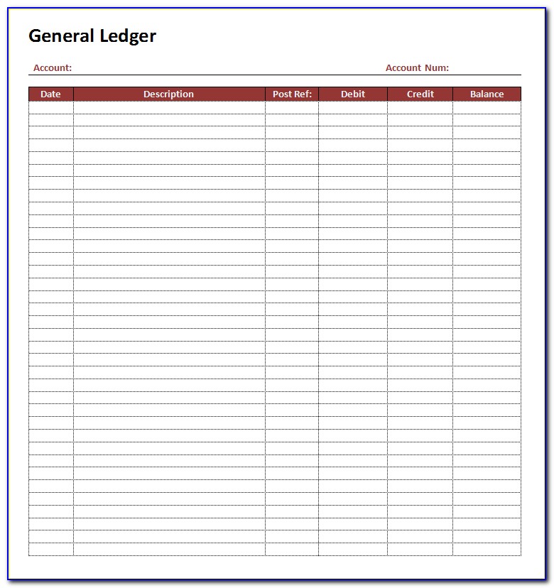 Accounting Ledger Database Template