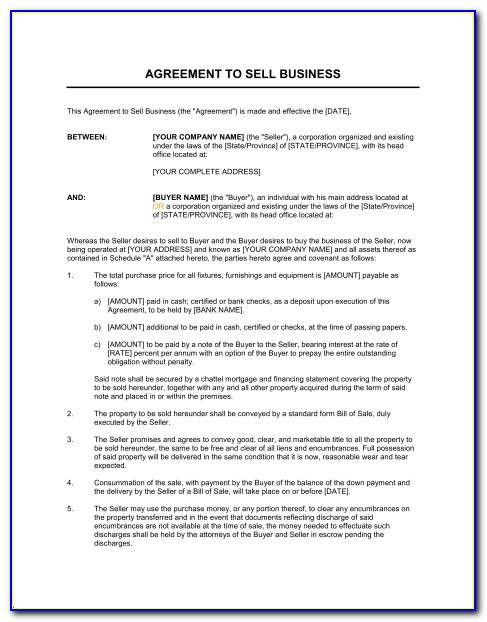 Asset Purchase Agreement Example