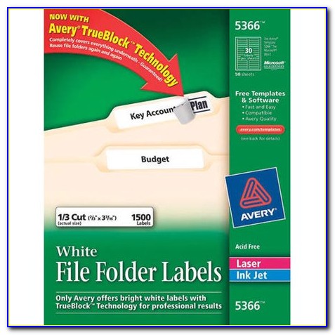 Avery File Folder Labels Template 5266