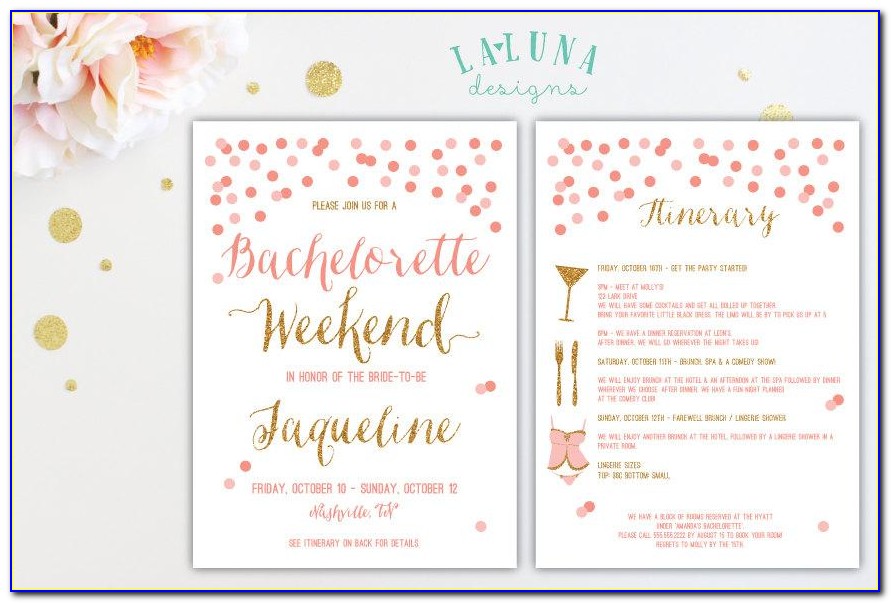 Bachelorette Party Itinerary Template Download