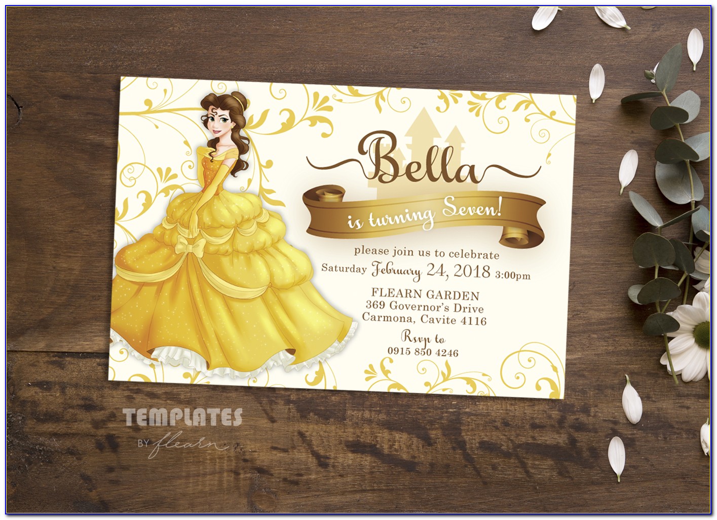Beauty And The Beast Bridal Shower Invitation Template Free