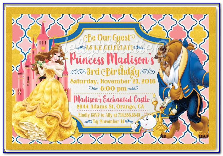 Beauty And The Beast Invitation Template