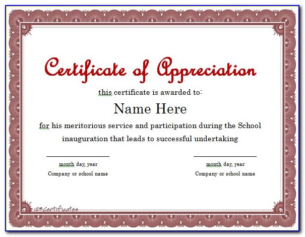 Certificate Of Appreciation Templates Free Download Powerpoint