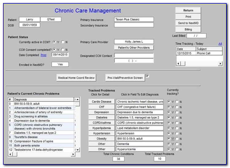 Chronic Care Management Plan Template