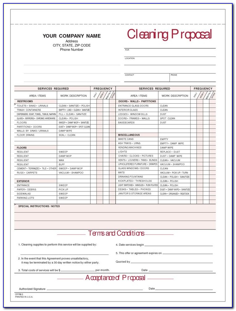 Cleaning Proposal Template Pdf