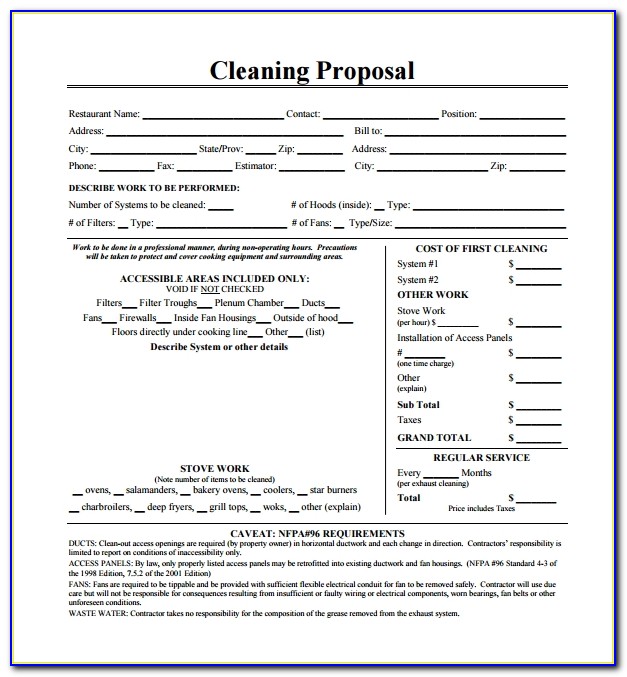 Cleaning Proposal Template Uk