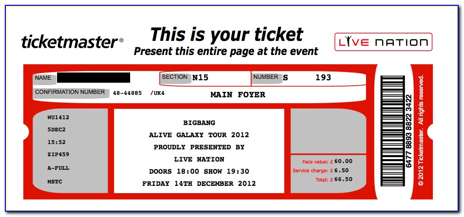 Concert Ticket Template Free Word