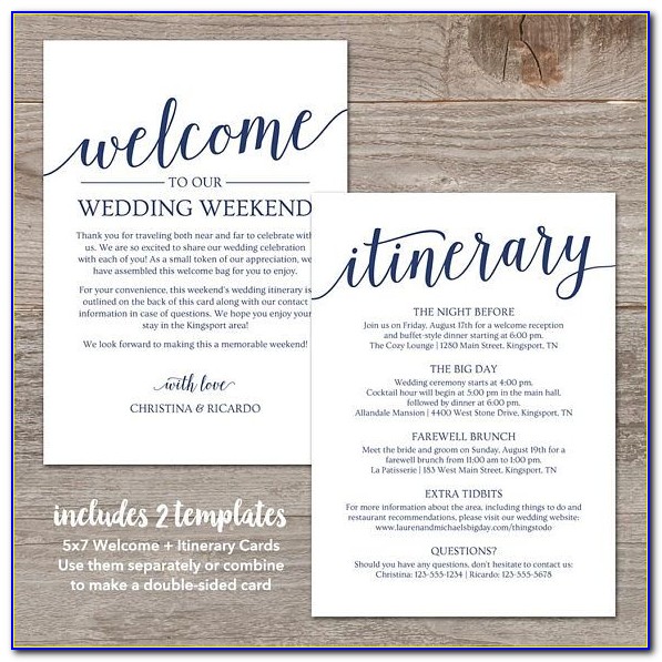 Diy Wedding Welcome Letter Template