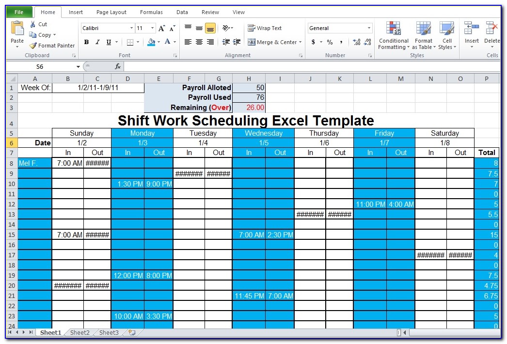 Employee Shift Schedule Template For Mac