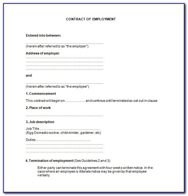 Employment Contract Sample Word Document
