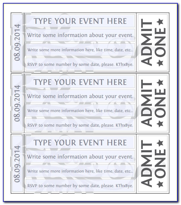 Fake Concert Ticket Template Free
