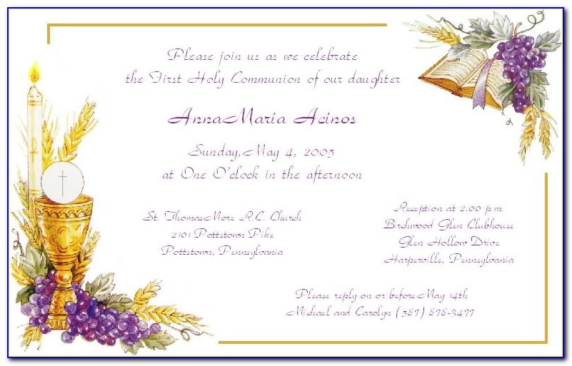 First Communion Invitation Templates