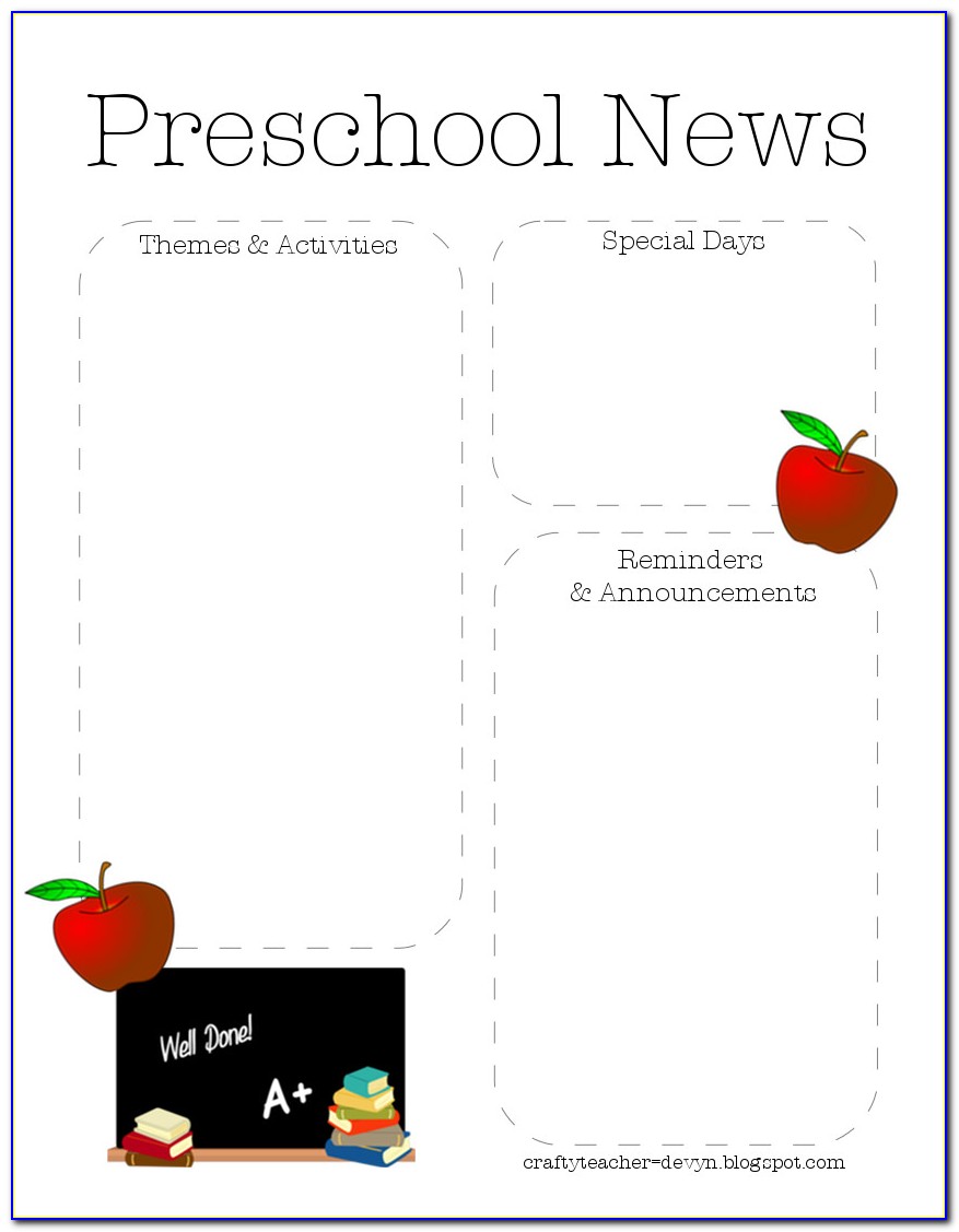Free Downloadable Preschool Newsletter Templates