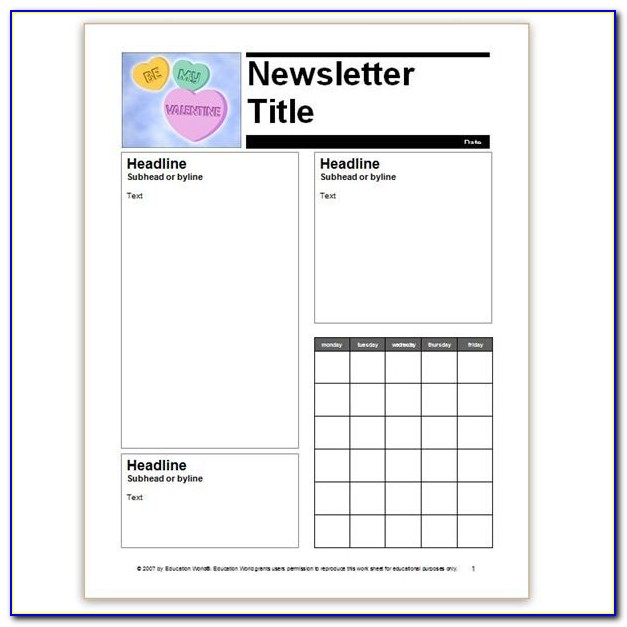 Free Editable Newsletter Templates For Preschool Teachers
