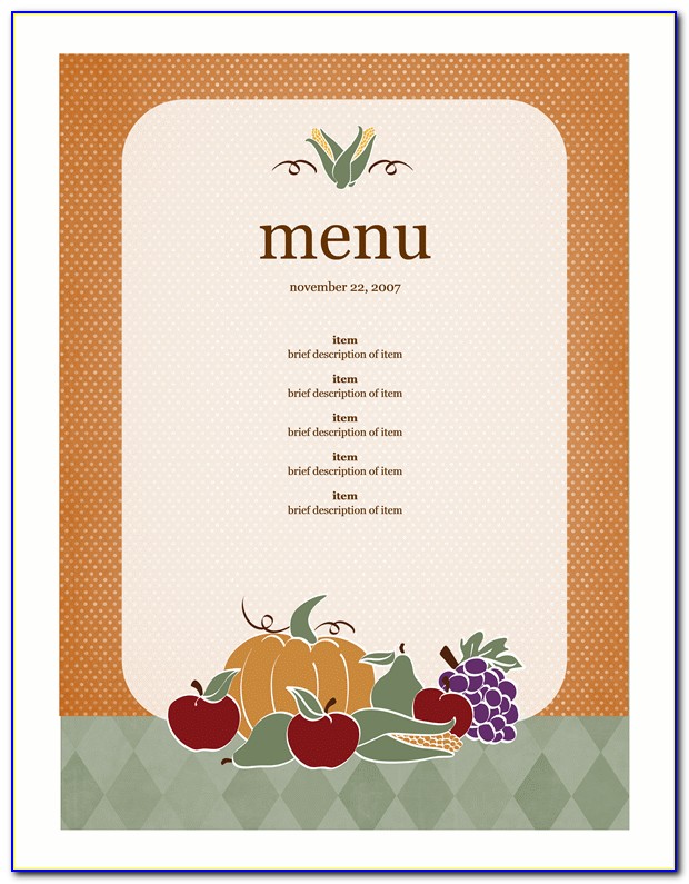 Free Menu Templates Download For Word