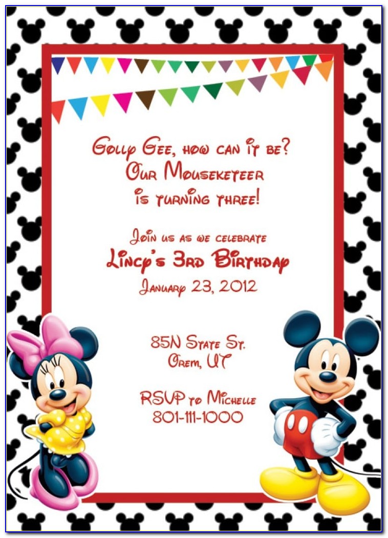 Free Mickey Mouse Baby Shower Invitation Templates