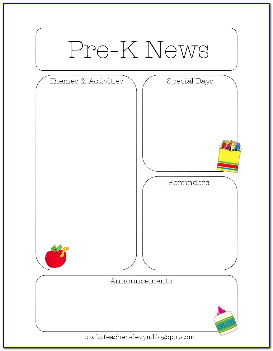 Free Preschool Weekly Newsletter Templates