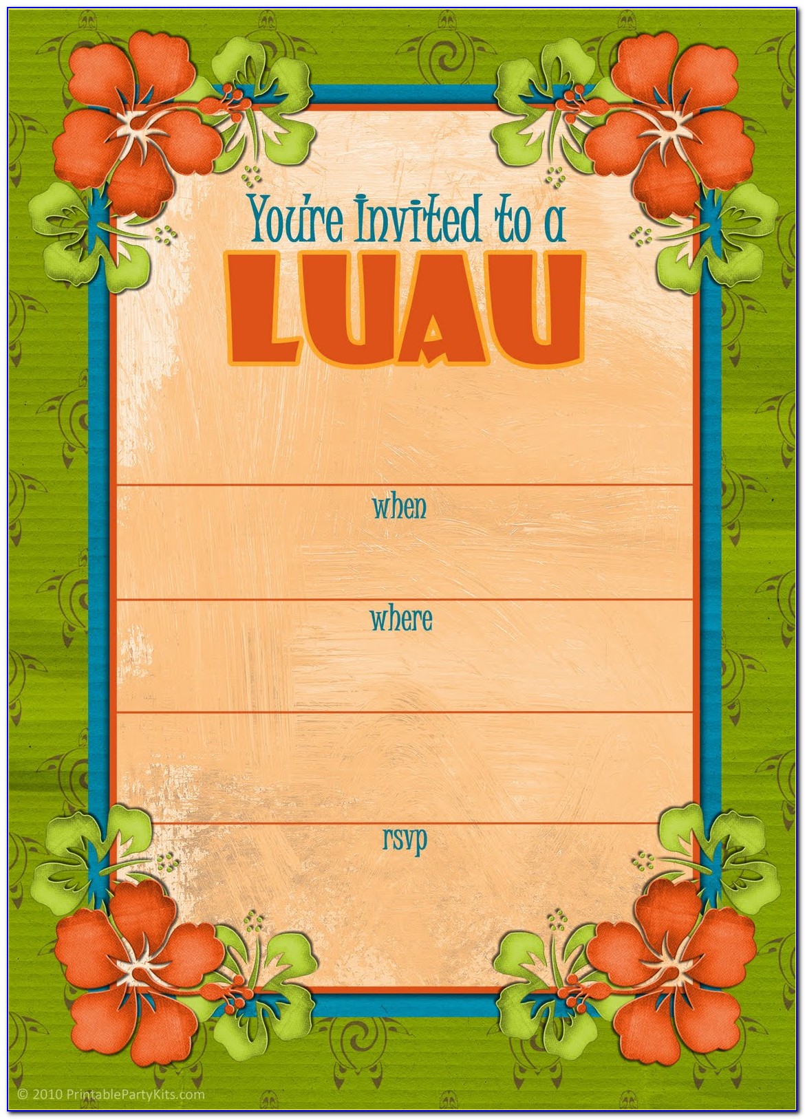 Free Printable Luau Invitations Templates