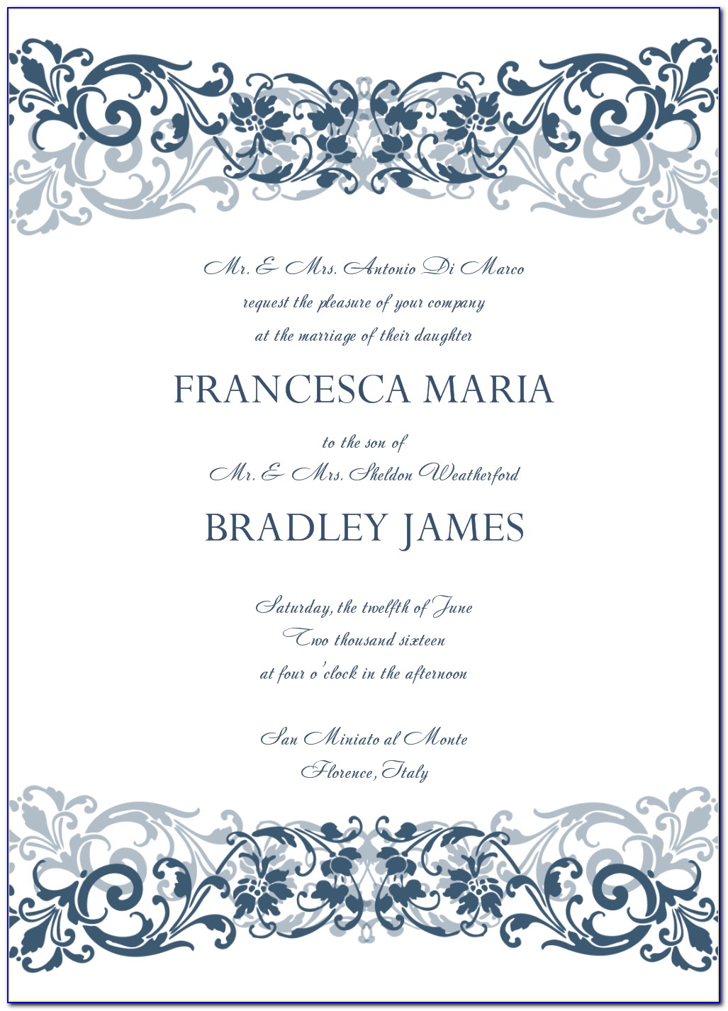 Free Printable Wedding Invitation Templates Download