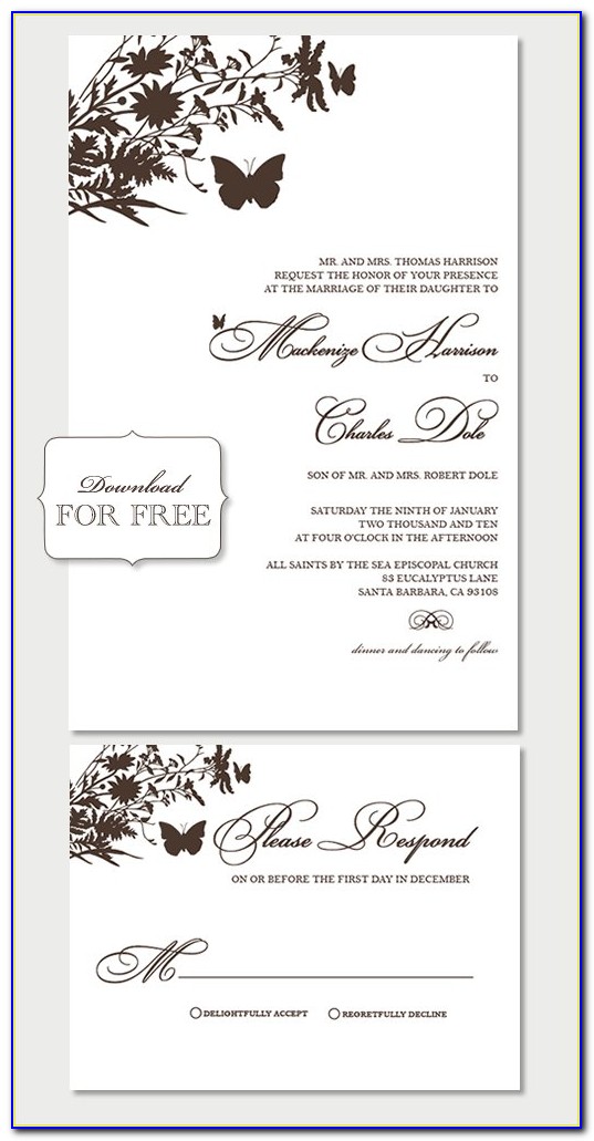 Free Printable Wedding Invitation Templates For Mac