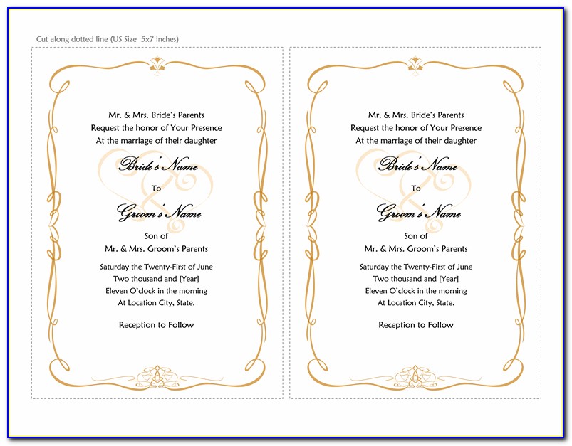 Free Printable Wedding Invitations Templates For Word