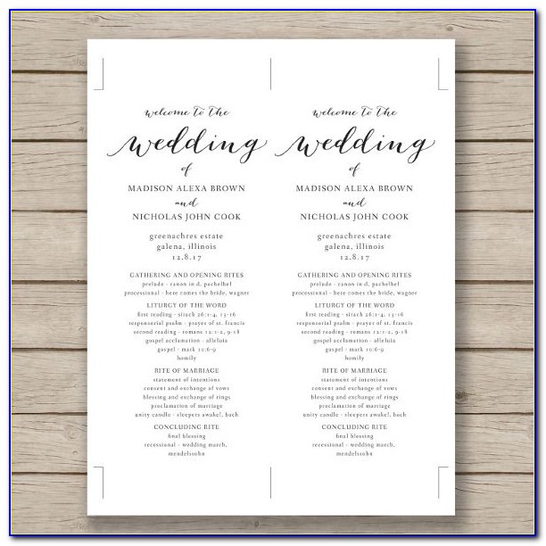 Free Printable Wedding Program Templates For Word