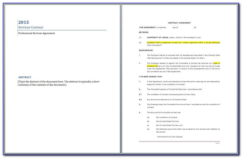 Free Service Agreement Template Doc