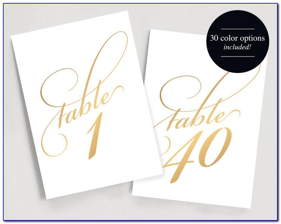 Free Table Number Templates 4x6