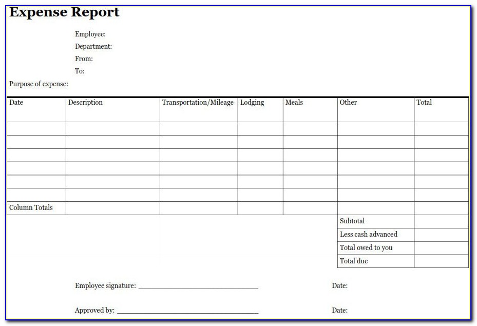 Free Travel Expense Report Template