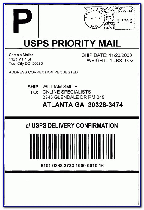 Free Usps Shipping Label Template