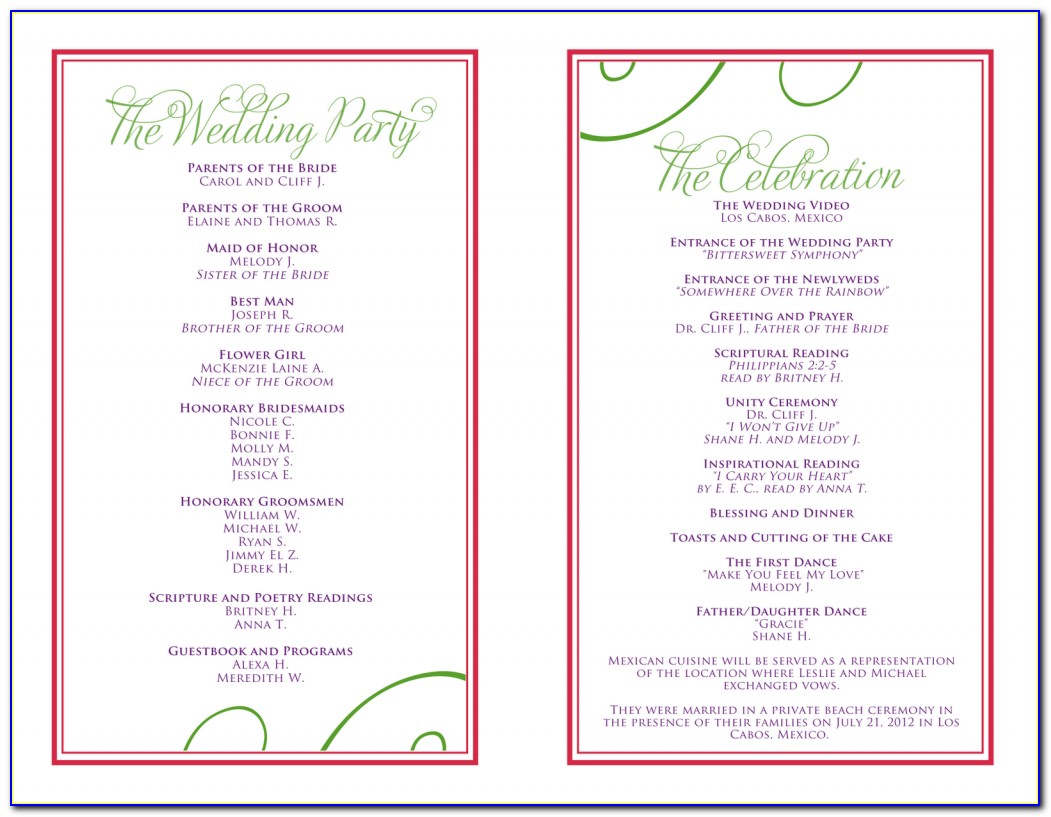 Free Wedding Weekend Itinerary Template