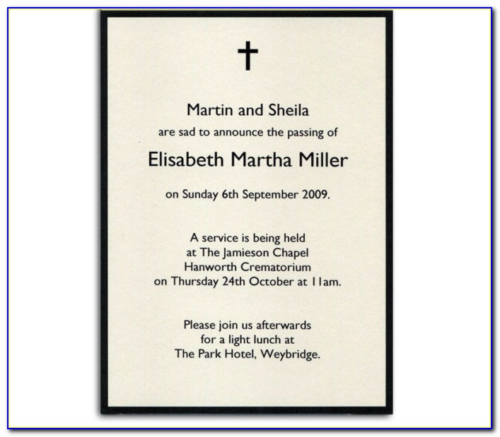 Funeral Announcement Template Email