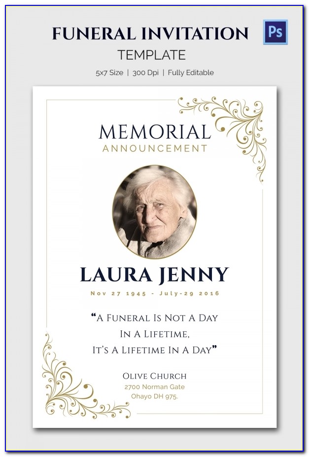 Funeral Invitation Template Online