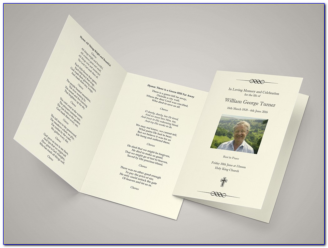 Funeral Order Of Service Template Indesign