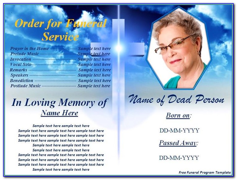 Funeral Program Template Microsoft Word Free