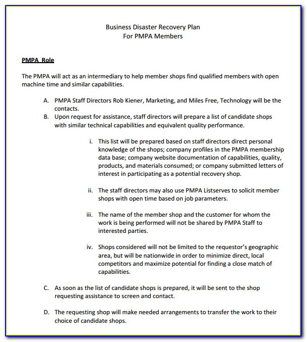 It Disaster Recovery Plan Template Doc