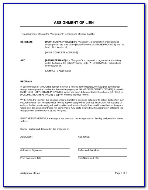 Lien Waiver Example