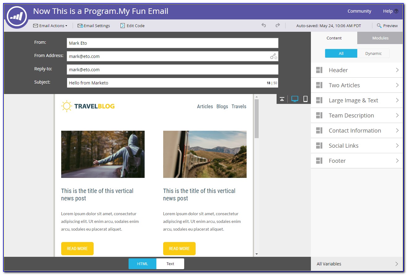Marketo Email Template Syntax