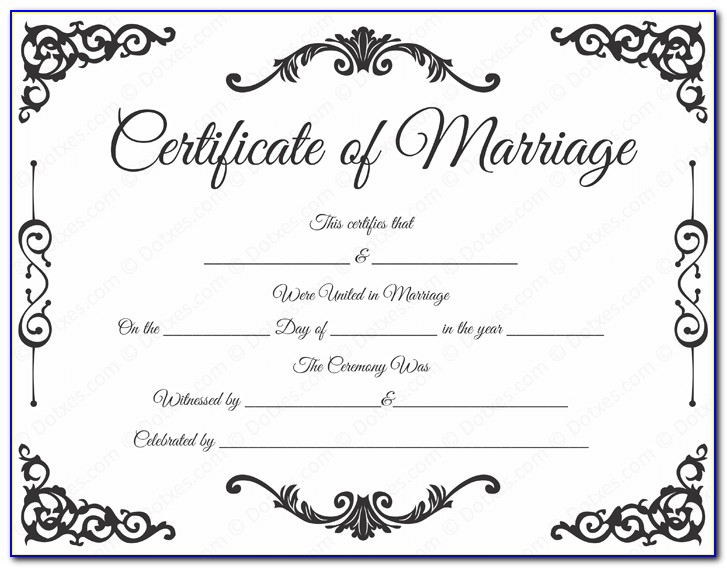Marriage Certificate Template Microsoft Word
