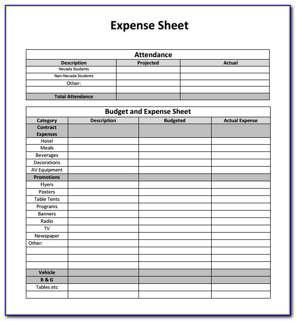 Monthly Business Income And Expense Template