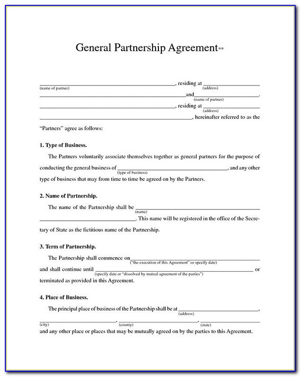 Partnership Contract Template Word