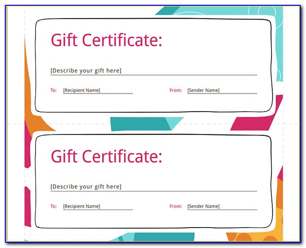 Printable Gift Certificate Template Spa