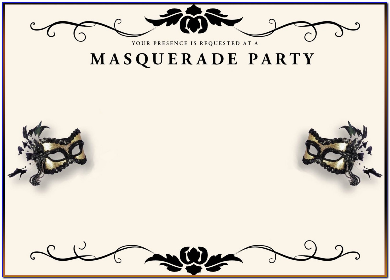 Printable Masquerade Invitation Template