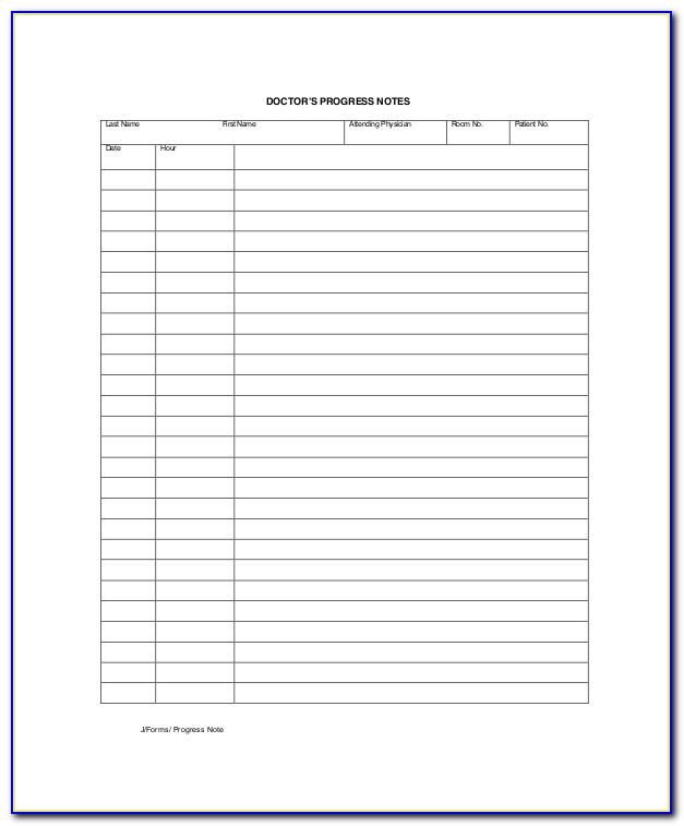 Progress Notes Template Disability