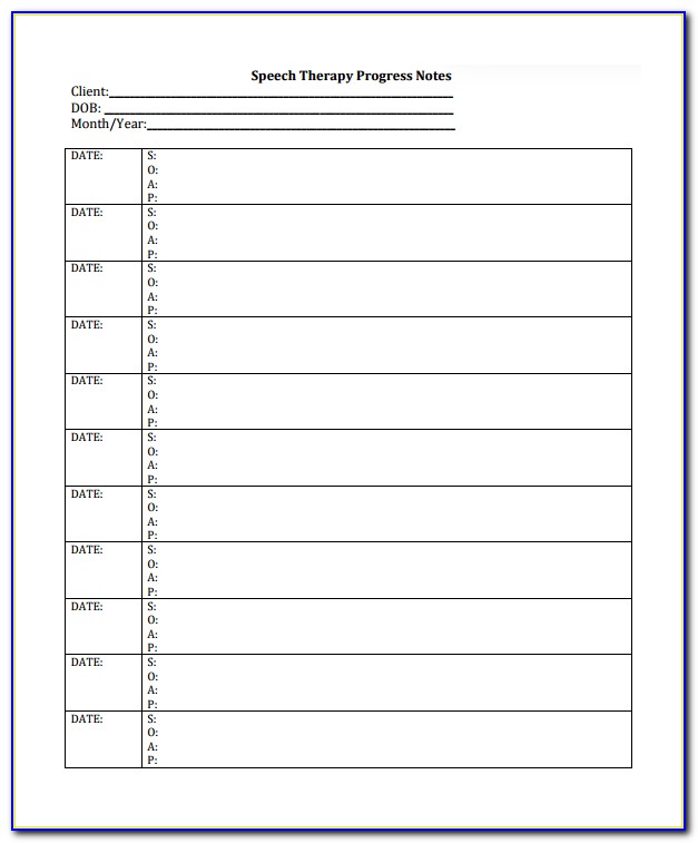 Progress Notes Template Psychotherapy