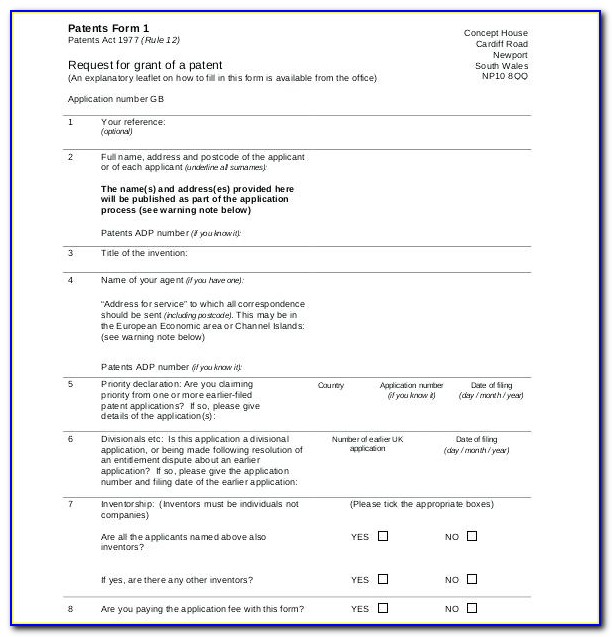 Provisional Patent Application Template Free