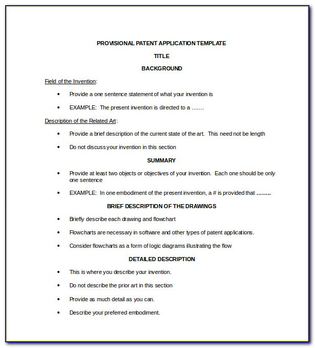Provisional Patent Template Doc