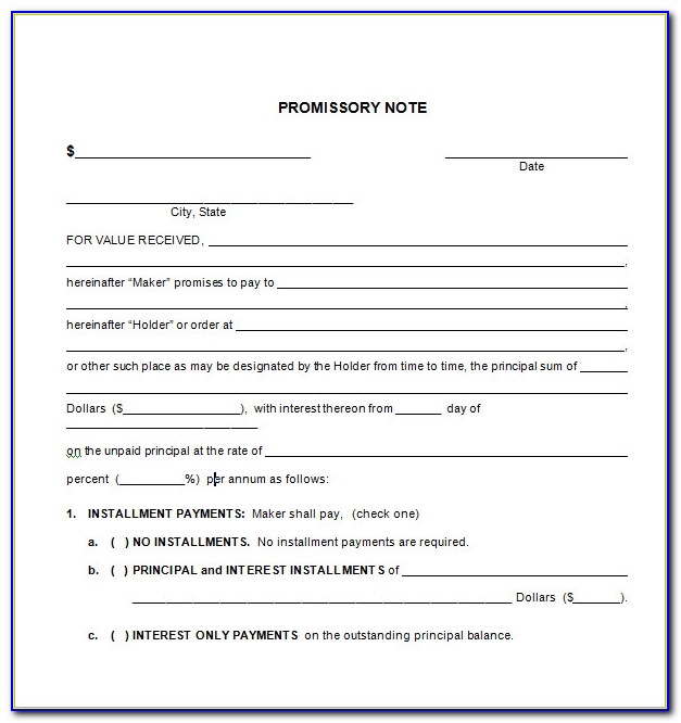 Secured Promissory Note Template Pdf