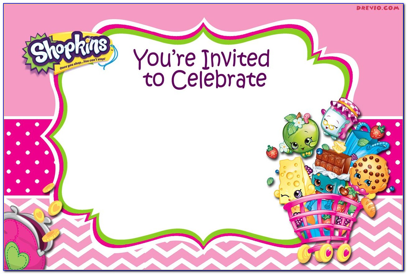Shopkins Birthday Invitations Templates Free